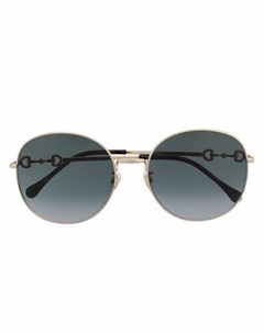 Солнцезащитные очки в массивной оправе с декором Horsebit Gucci eyewear