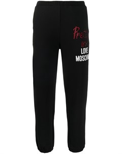 Спортивные брюки с логотипом и стразами Love moschino