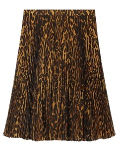 Плиссированная юбка с леопардовым принтом Burberry