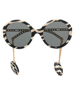 Солнцезащитные очки в круглой оправе с полосками Gucci eyewear