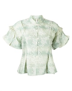 Жаккардовая блузка с цветочным узором Renli su