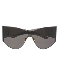 Солнцезащитные очки маска в массивной оправе с логотипом BB Balenciaga eyewear