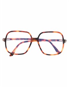 Очки в массивной оправе черепаховой расцветки Tom ford eyewear