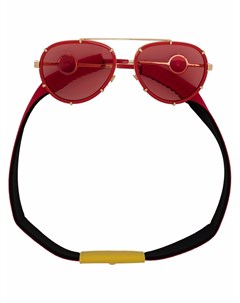Двухцветные солнцезащитные очки авиаторы Versace eyewear