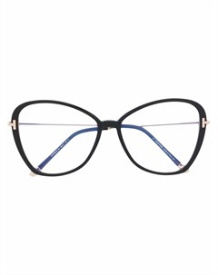 Глянцевые очки в массивной оправе Tom ford eyewear