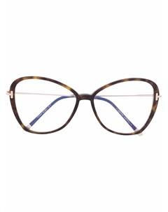 Глянцевые очки в массивной оправе Tom ford eyewear