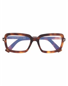 Очки в квадратной оправе черепаховой расцветки Tom ford eyewear
