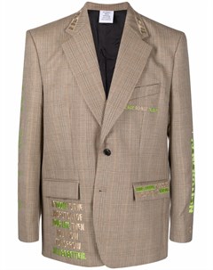 Однобортный пиджак с вышивкой Vetements