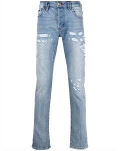 Прямые джинсы с эффектом потертости Philipp plein