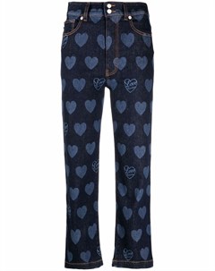 Укороченные джинсы прямого кроя с принтом Love moschino