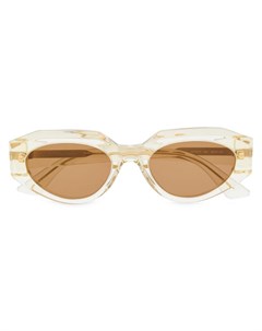 Солнцезащитные очки в прозрачной овальной оправе Bottega veneta eyewear