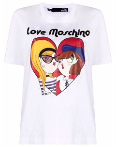 Футболка из джерси с графичным принтом Love moschino