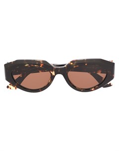 Овальные солнцезащитные очки черепаховой расцветки Bottega veneta eyewear