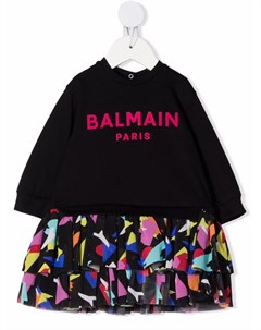 Платье толстовка с логотипом Balmain kids