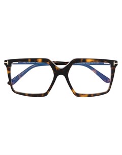 Массивные очки черепаховой расцветки Tom ford eyewear