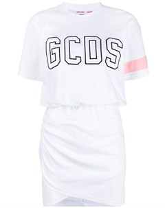 Платье футболка с вышитым логотипом Gcds