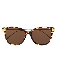 Солнцезащитные очки в круглой оправе черепаховой расцветки Bottega veneta eyewear