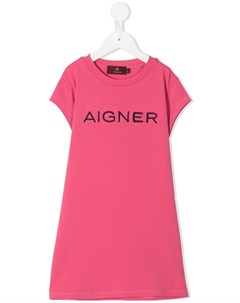 Платье футболка с вышитым логотипом Aigner kids