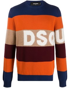 Полосатый свитер с логотипом Dsquared2