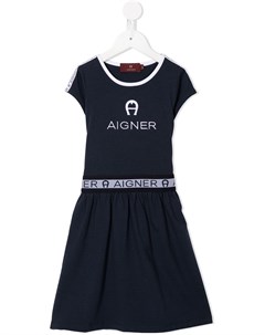 Платье миди А силуэта с логотипом Aigner kids