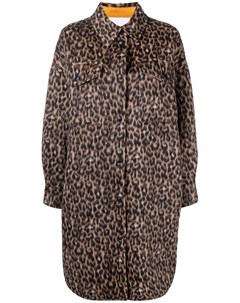Пальто с леопардовым принтом Erika cavallini