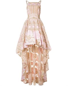 Асимметричное платье с цветочным узором Marchesa notte