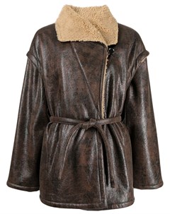 Пальто Buffalo из искусственной кожи с поясом Muller of yoshiokubo