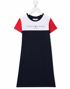 Платье футболка в стиле колор блок с логотипом Tommy hilfiger junior