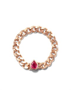 Цепочное кольцо из розового золота с рубином Roxanne first