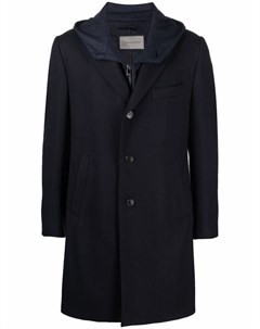 Однобортное пальто с капюшоном Corneliani