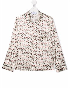 Атласная рубашка с цветочным принтом Paade mode