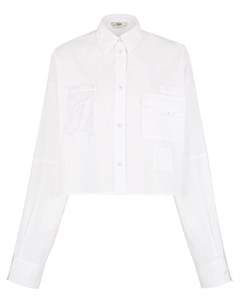 Рубашка с карманами и нашивкой логотипом Fendi