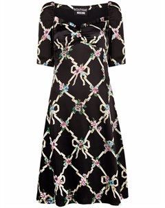 Атласное платье с цветочным принтом Boutique moschino