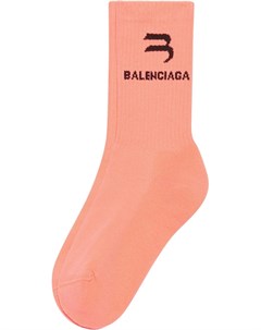 Носки вязки интарсия в рубчик с логотипом Balenciaga