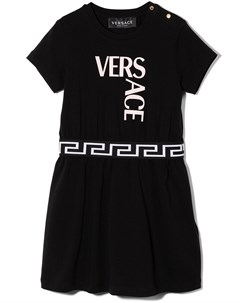 Расклешенное платье с логотипом Versace kids