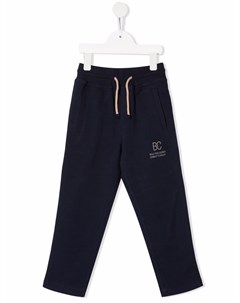 Спортивные брюки с вышитым логотипом Brunello cucinelli kids
