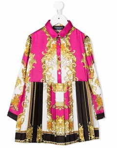 Платье рубашка с принтом Barocco Versace kids