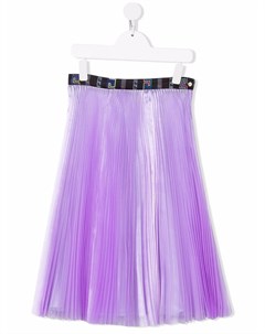 Плиссированная юбка с логотипом Versace kids