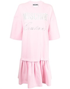 Многослойное платье футболка с логотипом Moschino