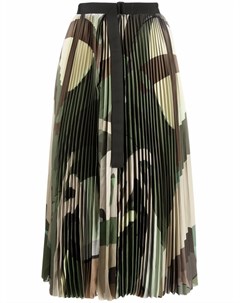 Плиссированная юбка с камуфляжным принтом Sacai