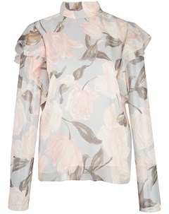 Блузка с цветочным принтом и оборками Jason wu collection