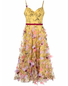 Платье из тюля с цветочной вышивкой Marchesa