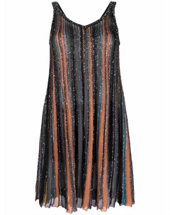 Плиссированное платье мини с пайетками Missoni