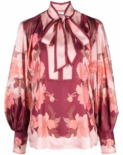 Шелковая блузка с цветочным принтом Zimmermann