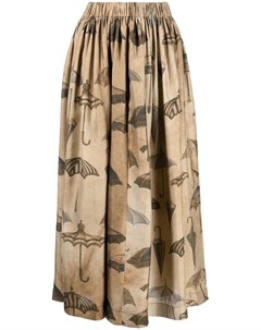 Шелковая юбка с принтом Uma wang