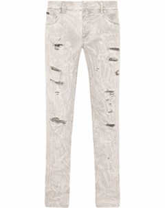 Узкие джинсы с прорезями Dolce&gabbana