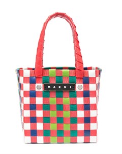 Плетеная сумка тоут с логотипом Marni kids