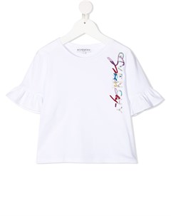 Рубашка с вышивкой и оборками Givenchy kids
