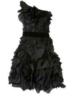 Фактурное платье на одно плечо с цветочным принтом Marchesa notte