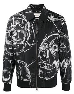 Куртка рубашка на молнии с принтом Skull Alexander mcqueen
